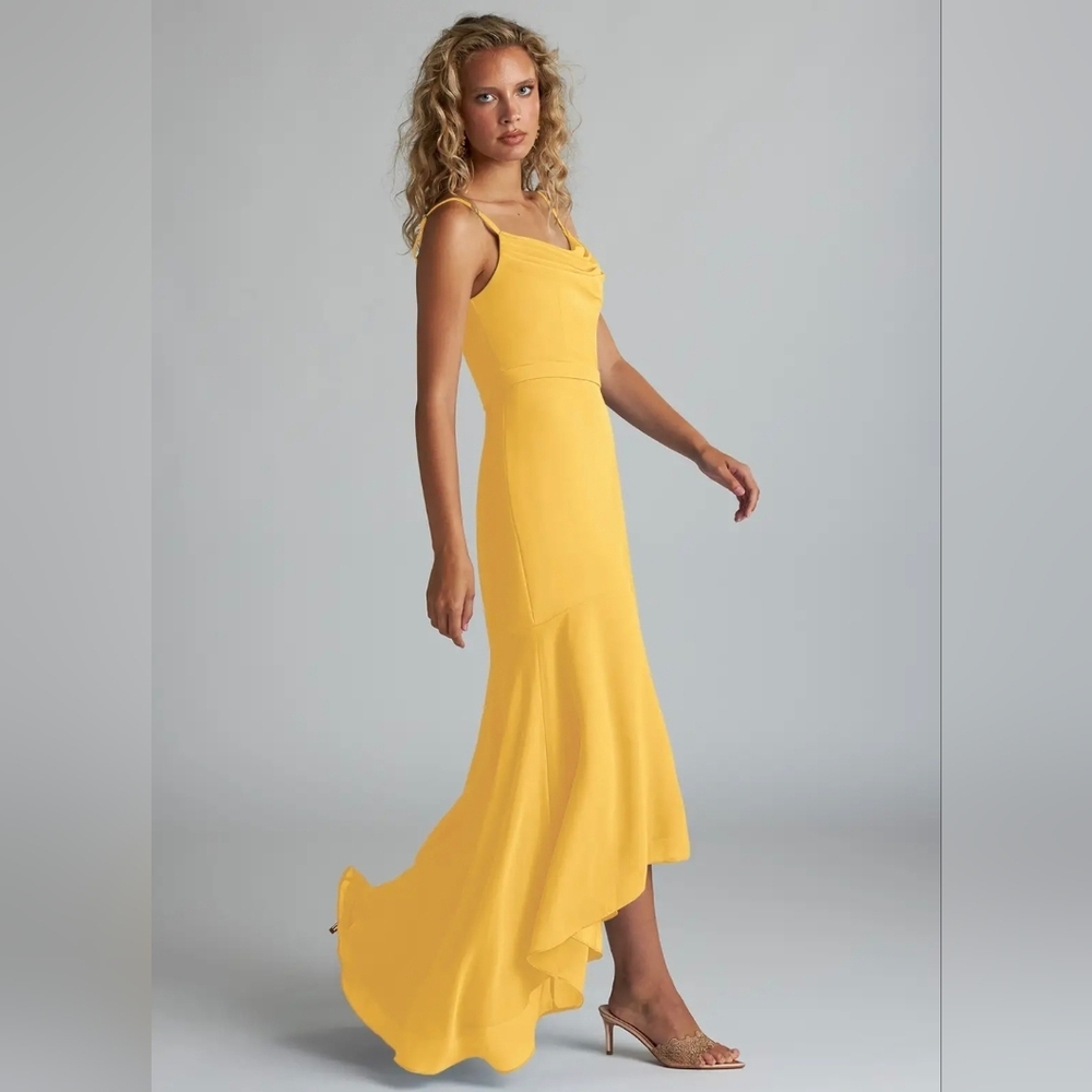 Azazie Yellow High Low Dress